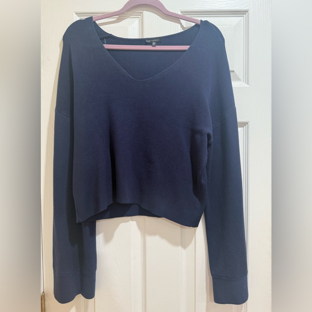 Dynamite Deep Blue V-Neck Sweatshirt